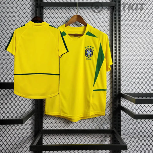 2002 Brazil Home Retro Shirt Clothing