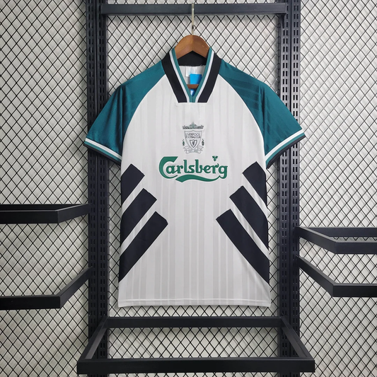 Retro 1993/95 Liverpool FC Borte hvit grønn trøye