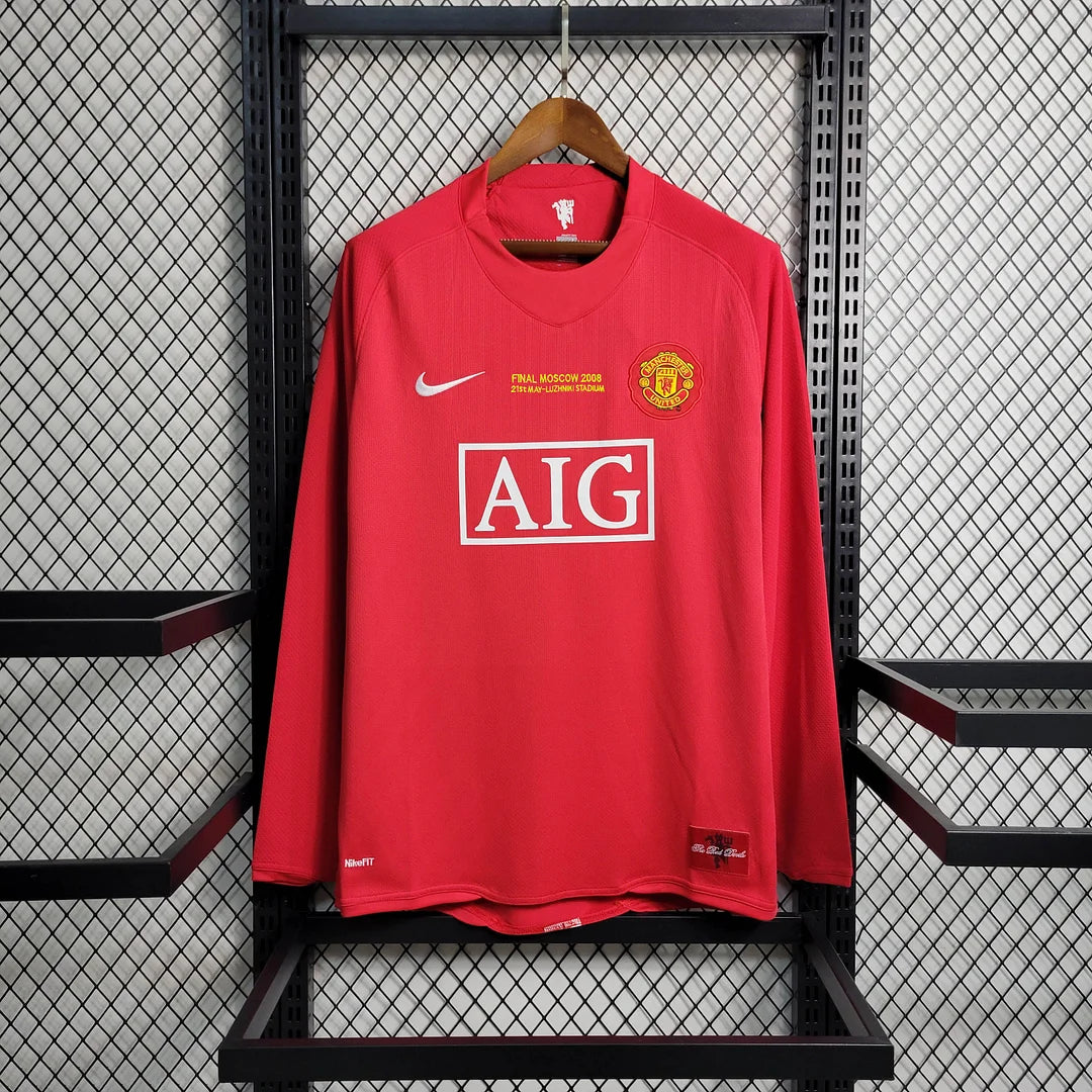 Retro 2007/08 Manchester United hjemmetrøye langermet