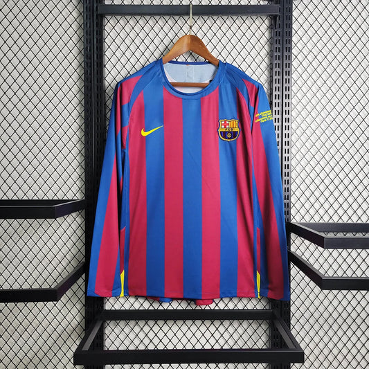 Retro 2005/06 FC Barcelona Hjemmetrøye Langermet