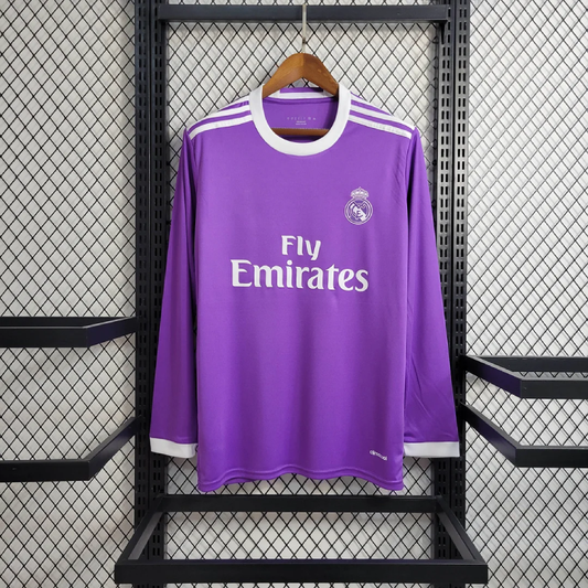 Retro 2016-2017 Real Madrid bortatröja Långärmad