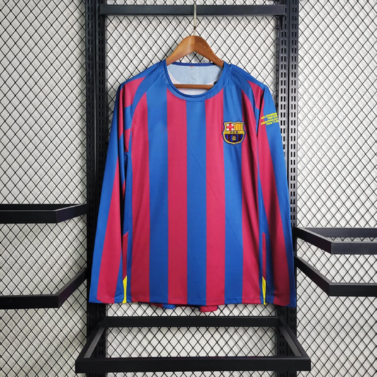 Retro 2005/06 FC Barcelona hemmatröja långärmad