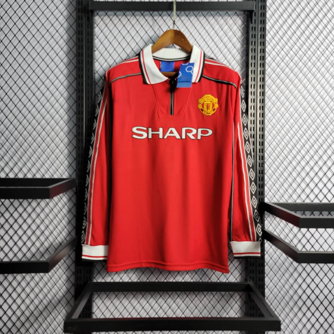 Manchester United 1998/99 Retro Home langærmet trøje