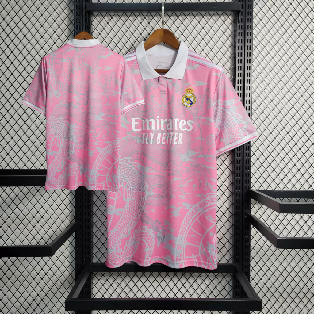 2023 Real Madrid Special Edition Pink Dragon Shirt