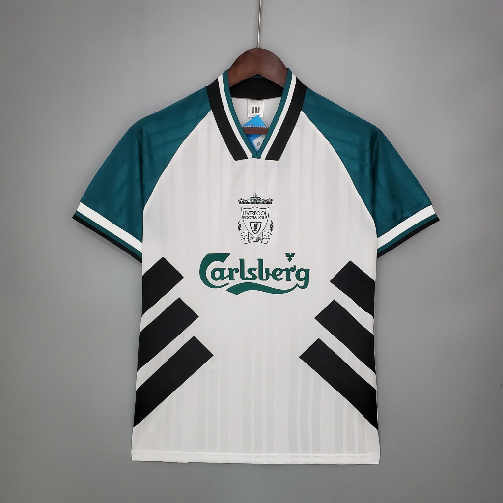 Retro 1993/95 Liverpool FC Borta vit grön tröja